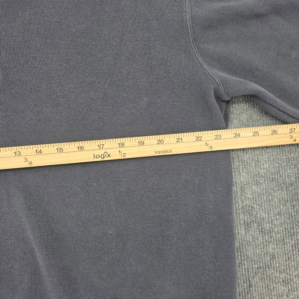 Orvis Mens Large Faded Navy Blue 100% Cotton Long Sleeve Polo Sweatshirt Heavy - Picture 3 of 6